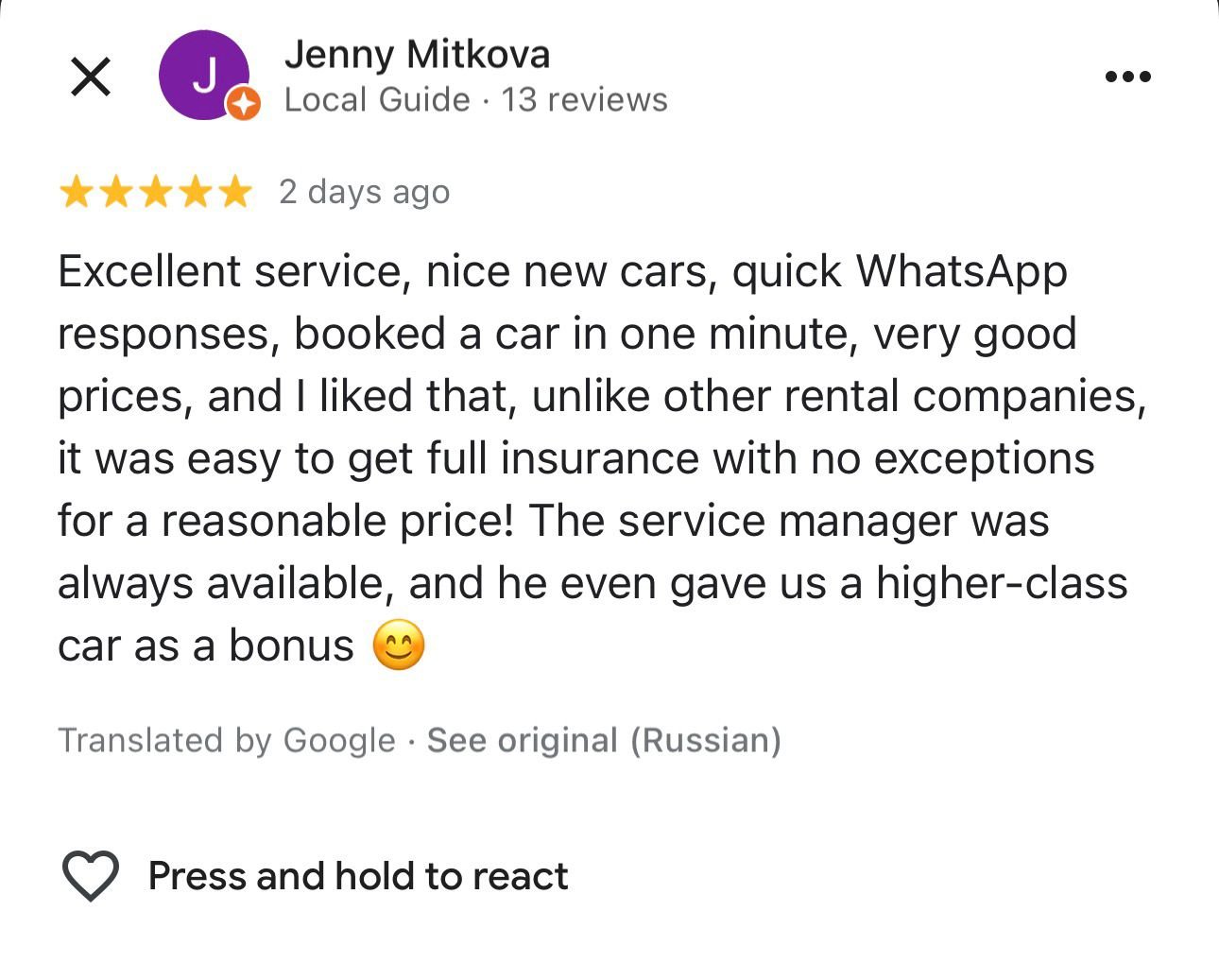 Customer Review