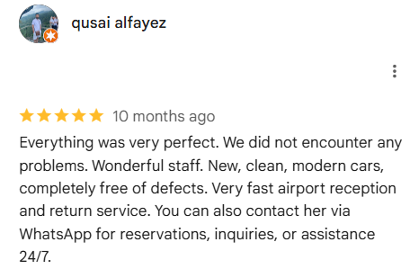Trivo car rental Jordan customer review