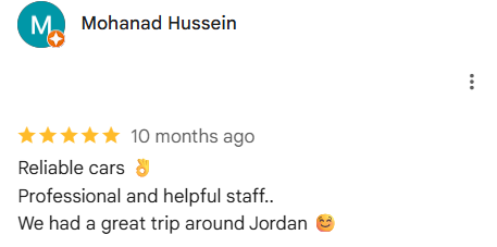 Trivo car rental Jordan customer review