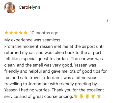 Trivo car rental Jordan customer review